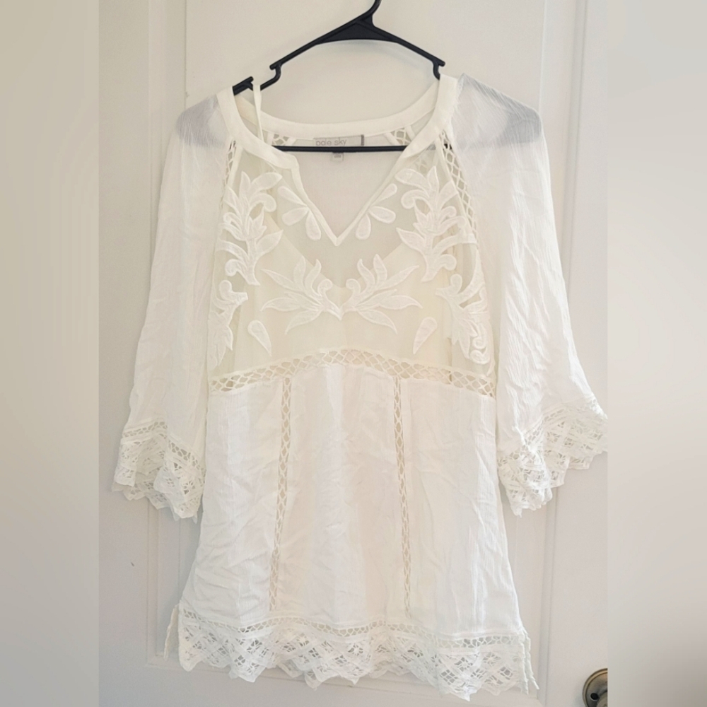Pale Sky Stanbury Lace Tunic Small